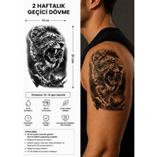 Tattoo Gerçekçi Aslan Model Geçici Kol Bacak Geçici Sticker Yapıştırma Dövme
