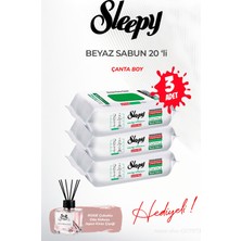 3'lü Sleepy Beyaz Sabun Çanta Boy 20'li ve Rosıe Oda Kokusu