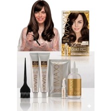 Maxx Deluxe Golden Beauty Set Saç Boyası 3.66 Patlıcan Moru 2 'li + Fırça+Pratik Boyama Kabı