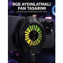 MidasTech Rgb Fan Aydınlatmalı Sessiz Çalışan Telefon Soğutucu Midiastech