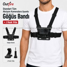 Outfire Göğüs Bandı Tüm Aksiyon Kameralara Uyumlu Ayarlanabilir Lastikli Yapı ve J Hook Vida