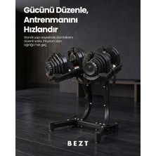Bezt Pro Sports Ayarlanabilir Dambıl seti 2 x 40KG Siyah + Stand