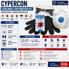 KULSAN Cypercon Uygulamalı Tam Koruyucu Set | 2 Lt Uygulama Seti | Gözlük + Ventilli Maske + Tek Kullanımlık Eldiven + 1 Adet Cypercon (50 Ml)