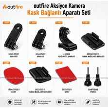 Outfire Aksiyon Kamera Kask Bağlantı Aparatı Seti Tüm Aksiyon Kameralar için Eğimli ve Düz Yüzey Uyumlu
