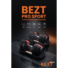 2 Li Bezt Pro Sports Ayarlanabilir Dambıl seti 40KG (Kırmızı)
