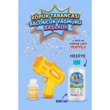 alpmodel Pilli Otomatik Baloncuk Köpük Tabancası Bubble Gun 500 ml Köpük Likiti Hediyeli