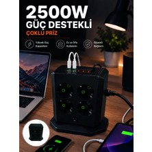 Marsilyan Çoklu Priz 8 Çıkışlı 4 USB 2 Type-C Anahtarlı Dikey Priz Kulesi