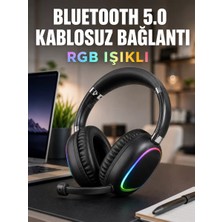 Teknoparkx Bluetooth 5.0 Kablosuz Kulak Üstü Kulaklık Mikrofonlu Rgb Aydınlatmalı