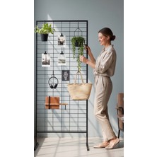 MD Vitrin Dekorasyon Tel Raf Ayaklı Tel Pano Metal Stand 90X190