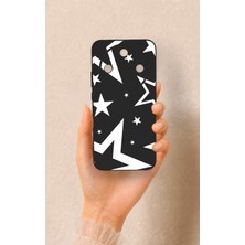 Vip Case Honor Magic 8 Lite Uyumlu Siyah Mega Star Desenli Silikon Kılıf