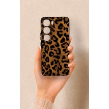 Vip Case Vivo V40 Lite 5g Uyumlu Koyu Leopar Deri Desenli Silikon Kılıf
