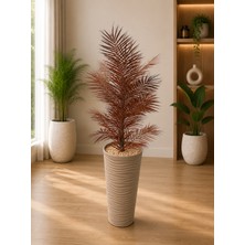Yades Yapay Bordo Areka Palmiyesi 140 cm | Saksılı Büyük Boy Dekoratif Salon Bitkisi