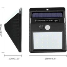 Astraltech Güneş Enerjili Sensörlü Duvar Lambası Bahçe Lamba Suya Dayanıklı Bahçe Aydınlatma