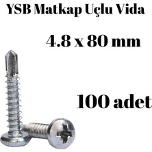 TUĞRA HIRDAVAT Yıldız Silindir Başlı 4.8X80 Ysb Matkap Uçlu Akıllı Vida 100 Adet