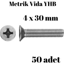 TUĞRA HIRDAVAT Metrik Vida Civata Yhb 4X30 mm 50 Adet Yıldız