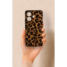 Vip Case Vivo V60 Lite Uyumlu Koyu Leopar Deri Desenli Silikon Kılıf
