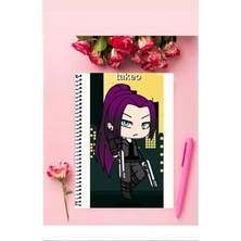 Takeo Anime Defter   Özel Tasarım A5 Boyutu Telli Çizgisiz Defter 15*21 cm
