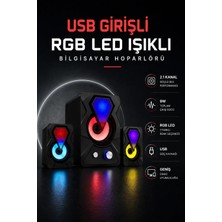 Marmara Avm Rgb LED Aydınlatmalı USB Bilgisayar Oyun Hoparlörü