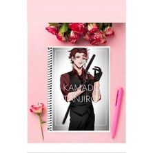 Kamado Tanjiro Anime Defter   Özel Tasarım A5 Boyutu Telli Çizgisiz Defter 15*21 cm