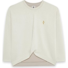 Skechers S242152 W Soft Touch Crew Neck  Beyaz Kadın Sweatshirt