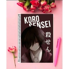 Saatistan Koro Sensei Anime Defter   Özel Tasarım A5 Boyutu Telli Çizgisiz Defter 15X21 cm