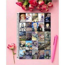 Violet Evergarden Anime Defter   Özel Tasarım A5 Boyutu 15*21 cm Telli Çizgisiz Defter