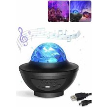Marmara Avm Masa ve Gece Lambası Renkli Projektör Işıklı Disko Topu Bluetooth Hoparlör
