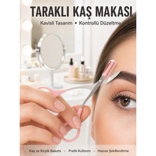 Marsilyan Kavisli Kaş Kirpik Düzeltici Bıyık Alma Taraklı Kaş Makası Yüz Bakım Seti Makas