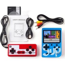 My Best Store Mini Oyun Konsolu Çift Kollu Mavi Renk Nostalji Oyunlarıyla Bluetooth Desteği Olmadan