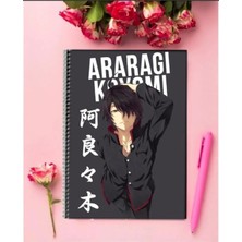 Koyomi Araragi Anime Defter   Özel Tasarım A5 Boyutu Telli Çizgisiz Defter 15*21 cm