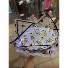 Beyaz Çiçek Buketi LED Işıklı Yeni Model Sevgiliye Eşine Dostuna Hediyelik