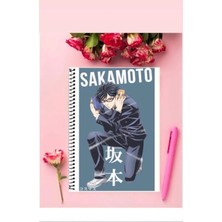Sakamoto Anime Defter   Özel Tasarım A5 Boyutu Telli Çizgisiz Defter 15*21 cm