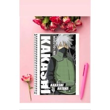 Kakashi Hatake Anime Defter   Özel Tasarım A5 Boyutu Telli Çizgisiz Defter 15*21 cm