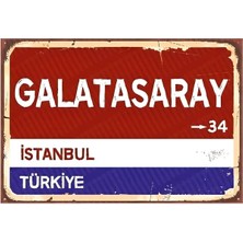 Galatasaray Yön Tabelası A4 Boyutu Pvc Kaplı Parlak Duvar Posteri 21*29 cm