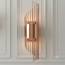 Pareys Home Modern Rose Gold LED Sarkıtma Duvar Apliği 50 cm – Pilli & Elektrikli Kullanım – Dekoratif Sarkıt Aplik – Salon, Koridor, Yatak Odası
