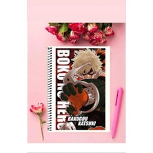 Katsuki Bakugo Anime Defter   Özel Tasarım A5 Boyutu Telli Çizgisiz Defter 15*21 cm