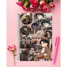 Levi Ackerman Anime Defter   Özel Tasarım A5 Boyutu 15*21 cm Telli Çizgisiz Defter