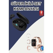 OtoTech Nabız Ölçer Hediye Bileklikli Akıllı Saat ve Dijital Göstergeli Bluetooth Kulaklık Çoklu Şa