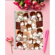 Orange Anime Defter   Özel Tasarım A5 Boyutu 15*21 cm Telli Çizgisiz Defter
