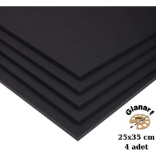 Glanart 25x35 cm siyah fotoblok 2 mm kalınlık 4 lü paket (maket kartonu )