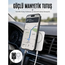 Marmara Avm Kablosuz Şarj Aleti Magsafe Araç Içi Manyetik Şarj 15W Ios Uyumlu Yeni Nesil