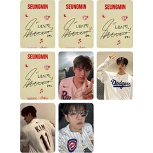 Seungmin Stray Kids   Fotokart Pvc Kaplı 9*6 cm 7 Adet Alındığında 2 Adet Hediye