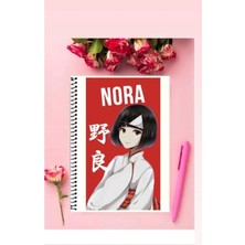 Nora Anime Defter   Özel Tasarım A5 Boyutu Telli Çizgisiz Defter 15*21 cm