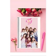 Twice Defter   Özel Tasarım A5 Boyutu Telli Çizgisiz Defter 15*21 cm