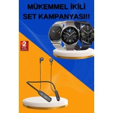 GRAYLINE Alarm ve Titreşim Özellikli Akıllı Saat ve Mikrofonlu Kablolu Bluetooth Kulaklık 60 Saat