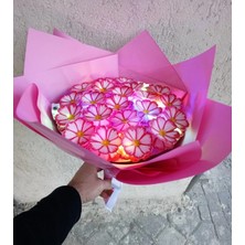 Pembe Papatya LED Işıklı Çiçek Buketi Büyük Boy Sevgiliye Eşine Dostune Herkes Için Hediyelik