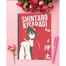 Shintaro Kisaragi Anime Defter   Özel Tasarım A5 Boyutu Telli Çizgisiz Defter 15*21 cm