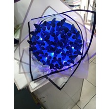 Mavi Çiçek Buketi LED Işıklı Yeni Model Sevgiliye Eşine Dostuna Hediyelik