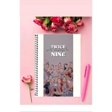 Twice Defter   Özel Tasarım A5 Boyutu Telli Çizgisiz Defter 15*21 cm