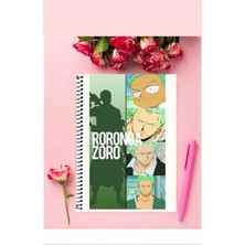 Roronoa Zoro Anime Defter   Özel Tasarım A5 Boyutu Telli Çizgisiz Defter 15*21 cm